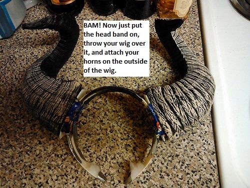 Tutorial for Attaching Cosplay Horns to Wigs 11