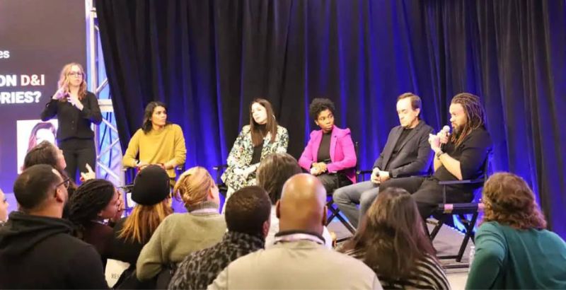 So Here's What Happened at Sundance 2020: Easterseals Disability Services' Panel 1 Pictured L-R are ASL interpreter (standing); Moderater Britt Stephens, Celebrity & Entertainment Editor, Pop Sugar; Shoshannah Stern, Creator, Executive Producer, writer and star of Sundance TV’s This Close; Shanique Bonelli-Moore, Executive Director of Inclusion, United Talent Agency; John Travis, VP of Brand Marketing, Adobe; and Franklin Leonard, Founder and CEO, The Black List. at the Easterseals Disability Services - But Why Tho