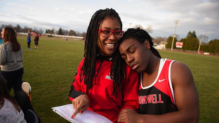 Andraya Yearwood and her mother Defending Champions