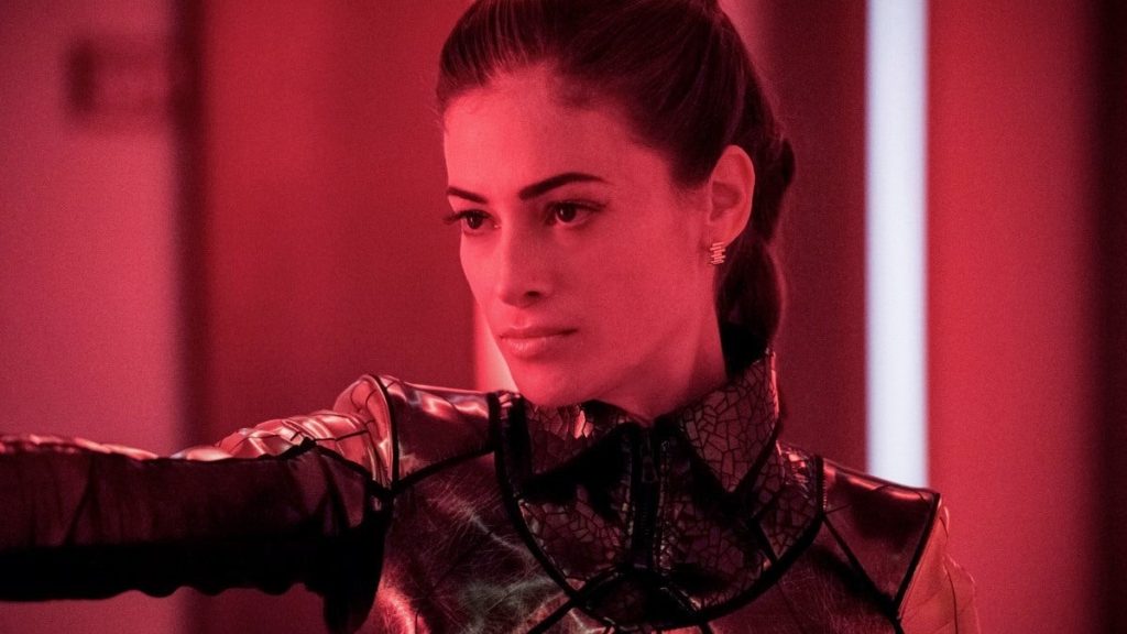 Eva McCulloch in her full Mirror Master regalia.
