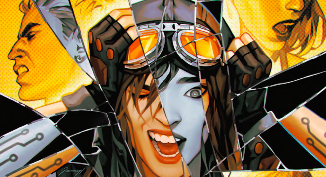 REVIEW: 'Star Wars Doctor Aphra' Issue #3 1 Doctor Aphra holds her head and the picture looks like it's been shattered like glass.