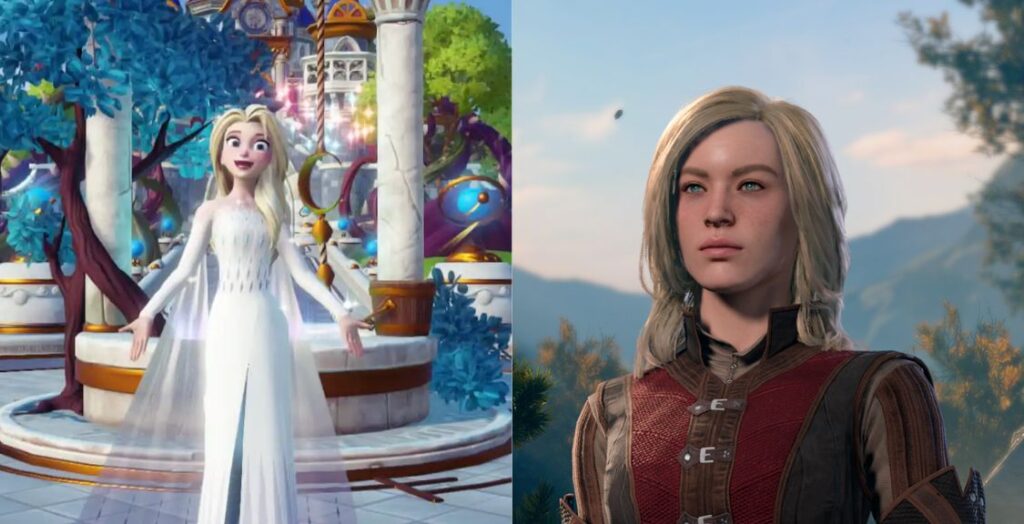 Disney Dreamlight Valley Villagers As Baldur's Gate 3 Companions Elsa the Warlock
