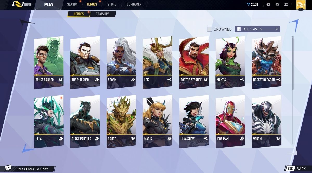Marvel Rivals Roster
