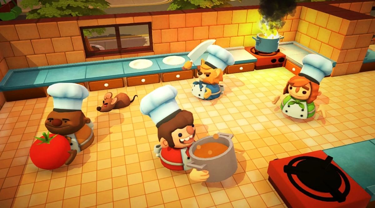 Overcooked four-player madness