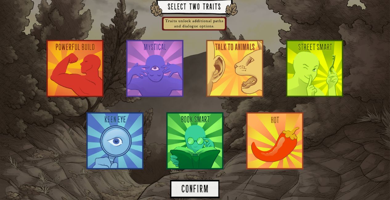Scarlet Hollow traits menu