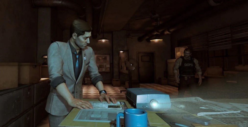 Harvey Dent and Commissioner Gordon in Batman: Arkham Shadow. 