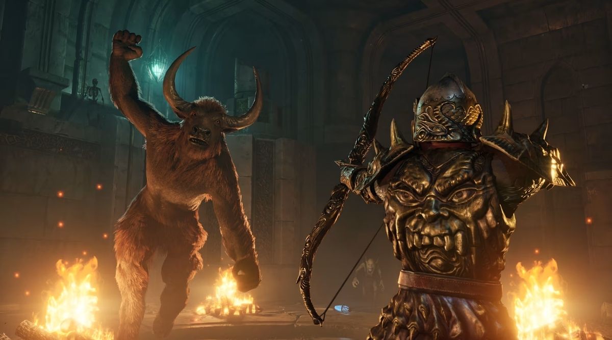 Archer Shooting at Minotaur in Oblivion Remaster