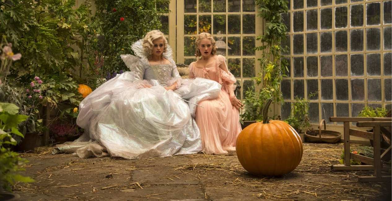 Helena Bonham Carter and Lily James in Cinderella (2015)