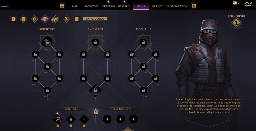 Dune Awakening Planetologist skill tree