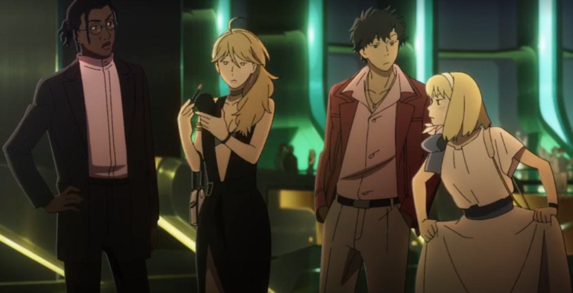 Doug, Christine, Axel, and Leland in Lazarus Episode 4 from MAPPA and Adult Swim, Directed by Shinichiro Watanabe
