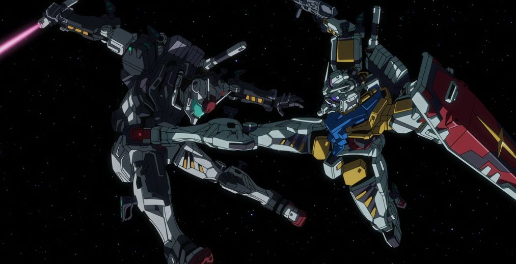 A battle in Mobile Suit Gundam GQuuuuuuX Episode 2